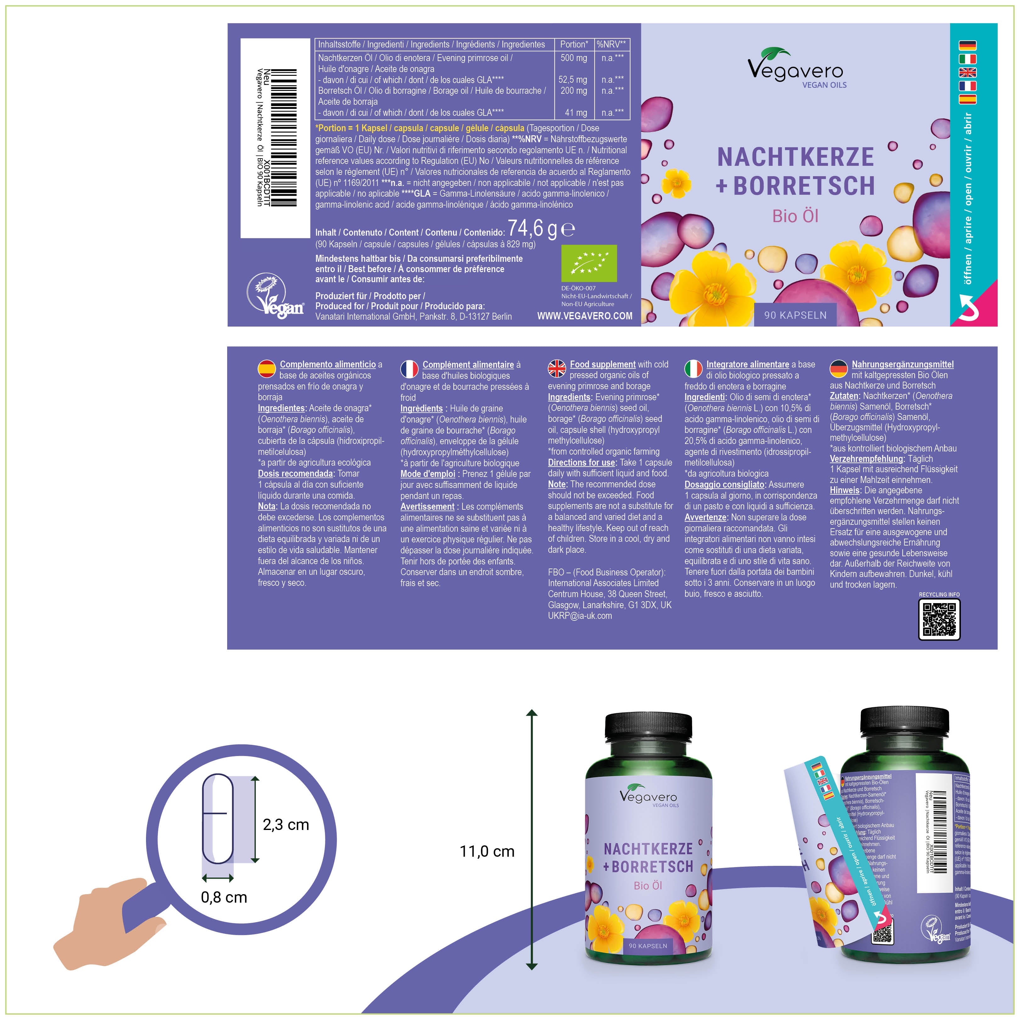 Olio di Enotera + Borragine Capsule Bio