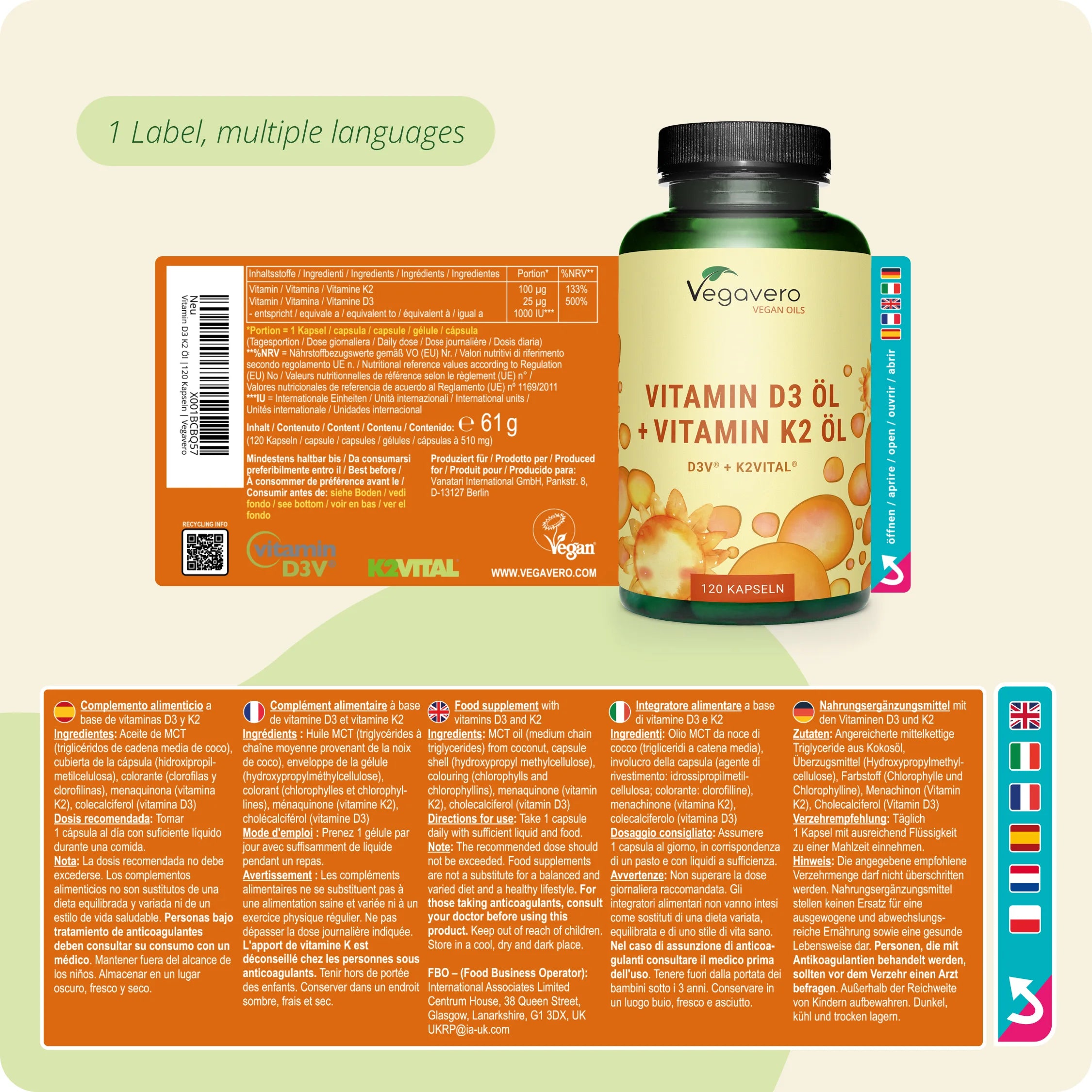 Vitamina D3 + K2 Olio Capsule