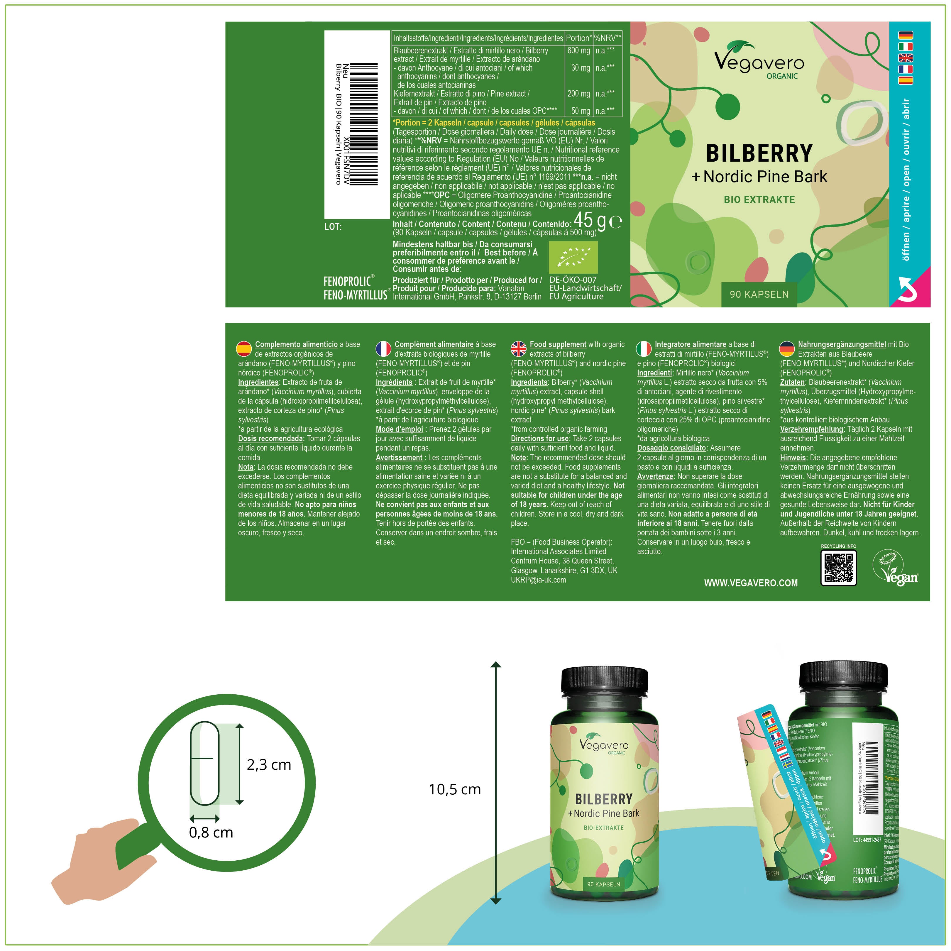 Mirtillo + Corteccia di Pino Estratti Capsule Bio