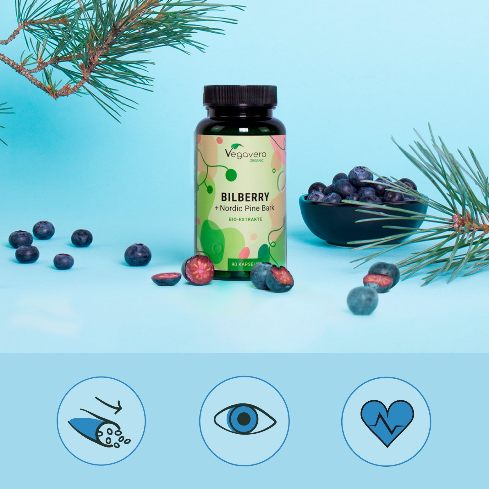 Mirtillo + Corteccia di Pino Estratti Capsule Bio