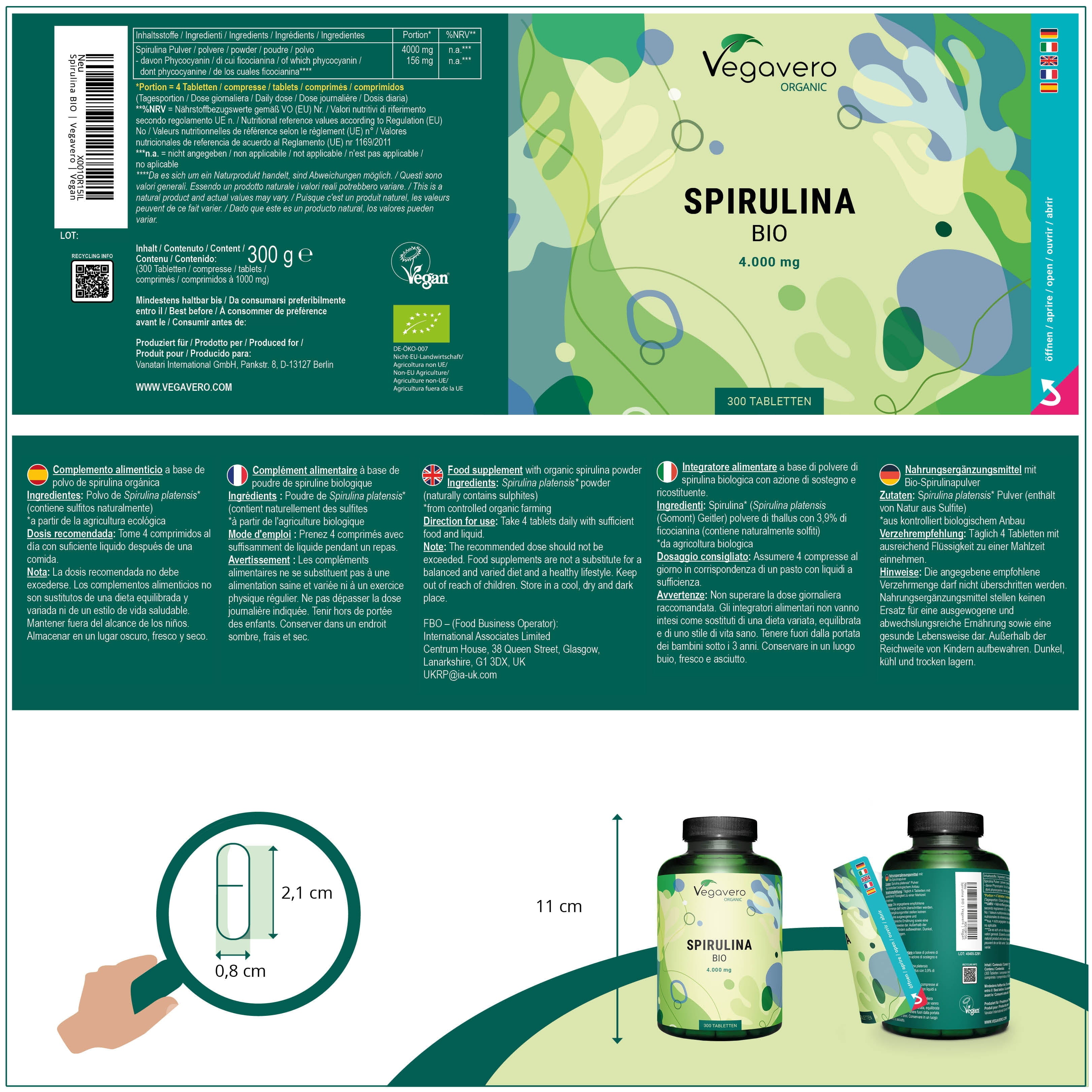 Spirulina Compresse Bio