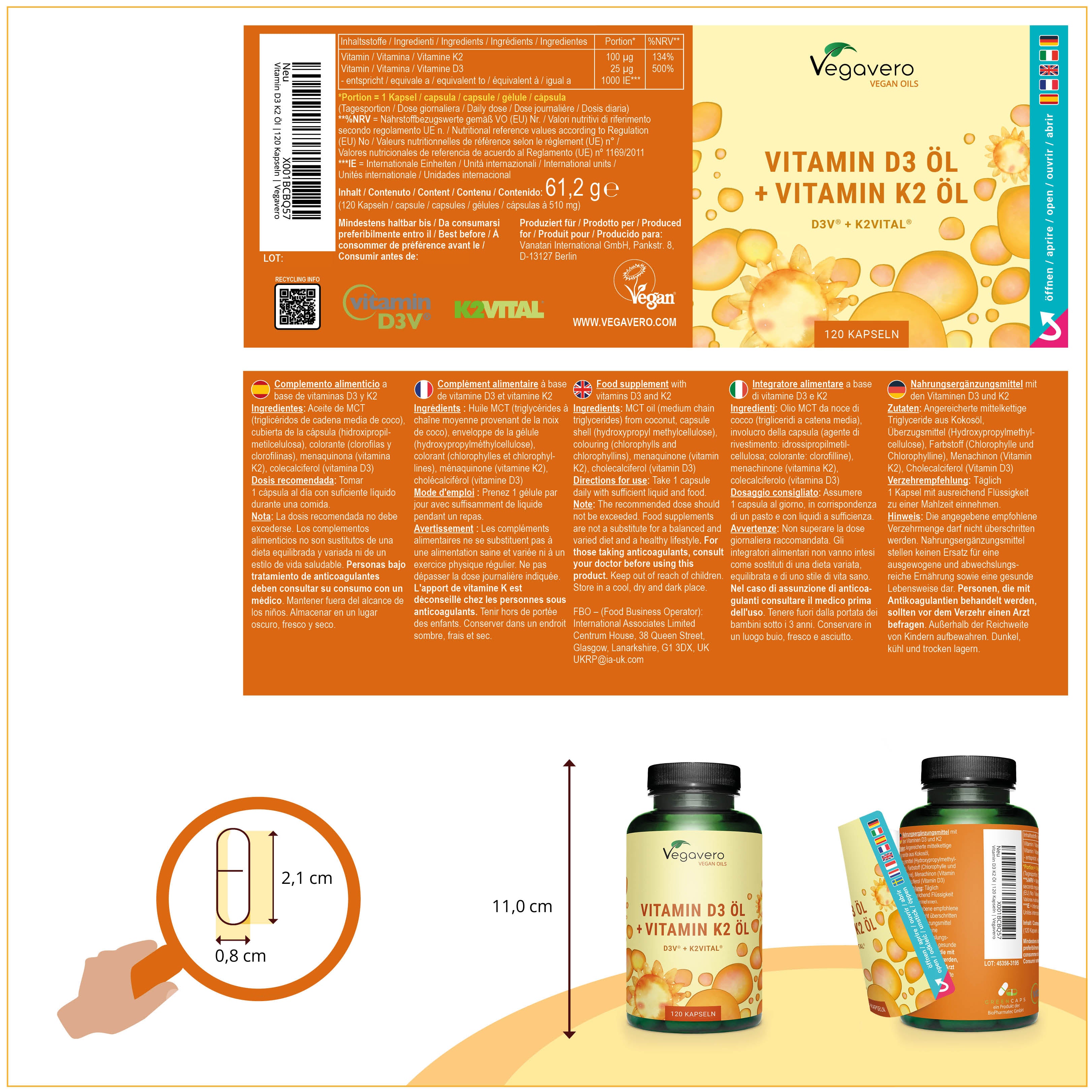 Vitamina D3 + K2 Olio Capsule