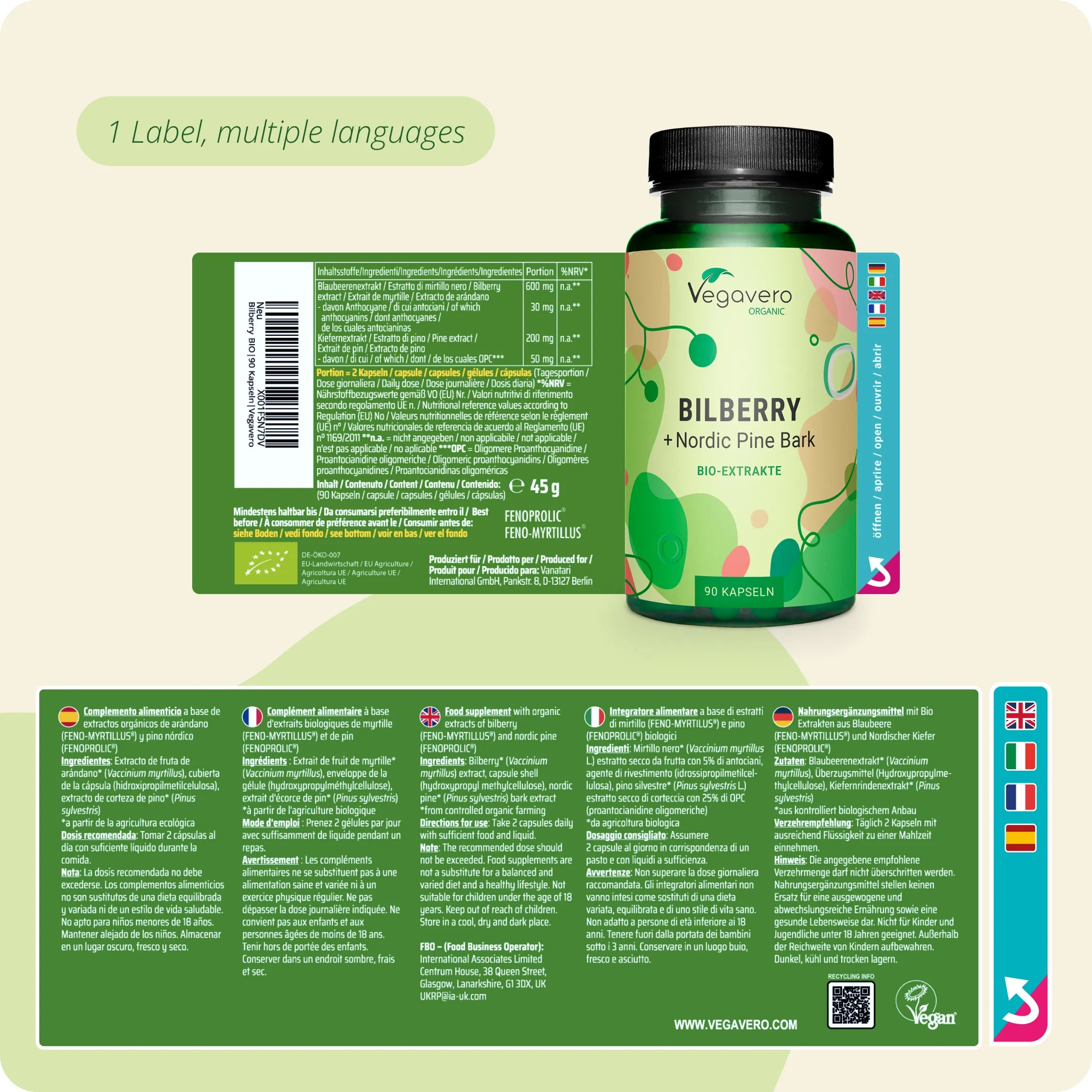 Mirtillo + Corteccia di Pino Estratti Capsule Bio