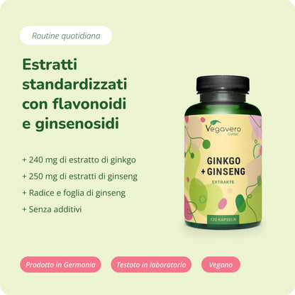 Ginkgo + Ginseng Estratto Capsule