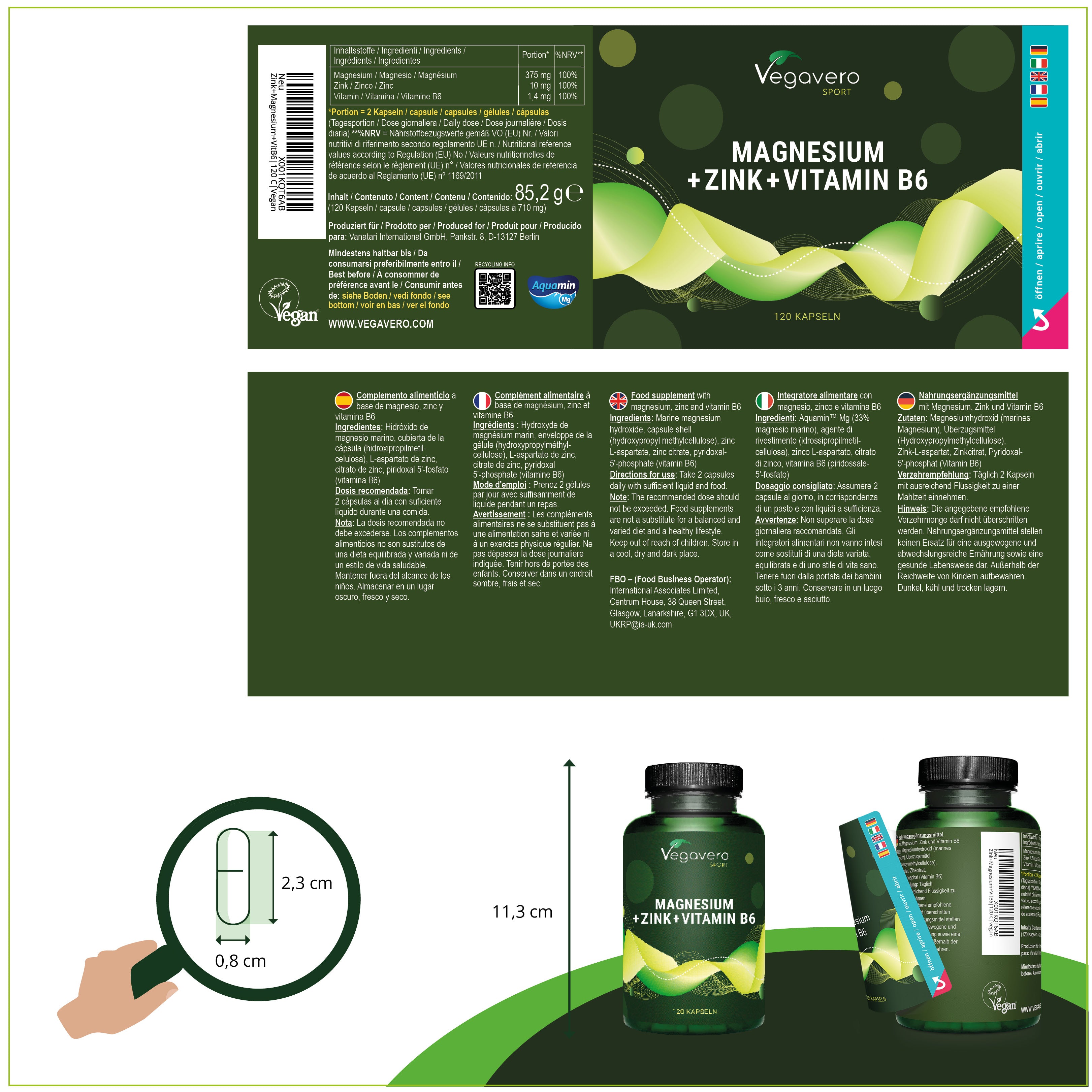 ZMA Capsule : Zinco + Magnesio + Vitamina B6