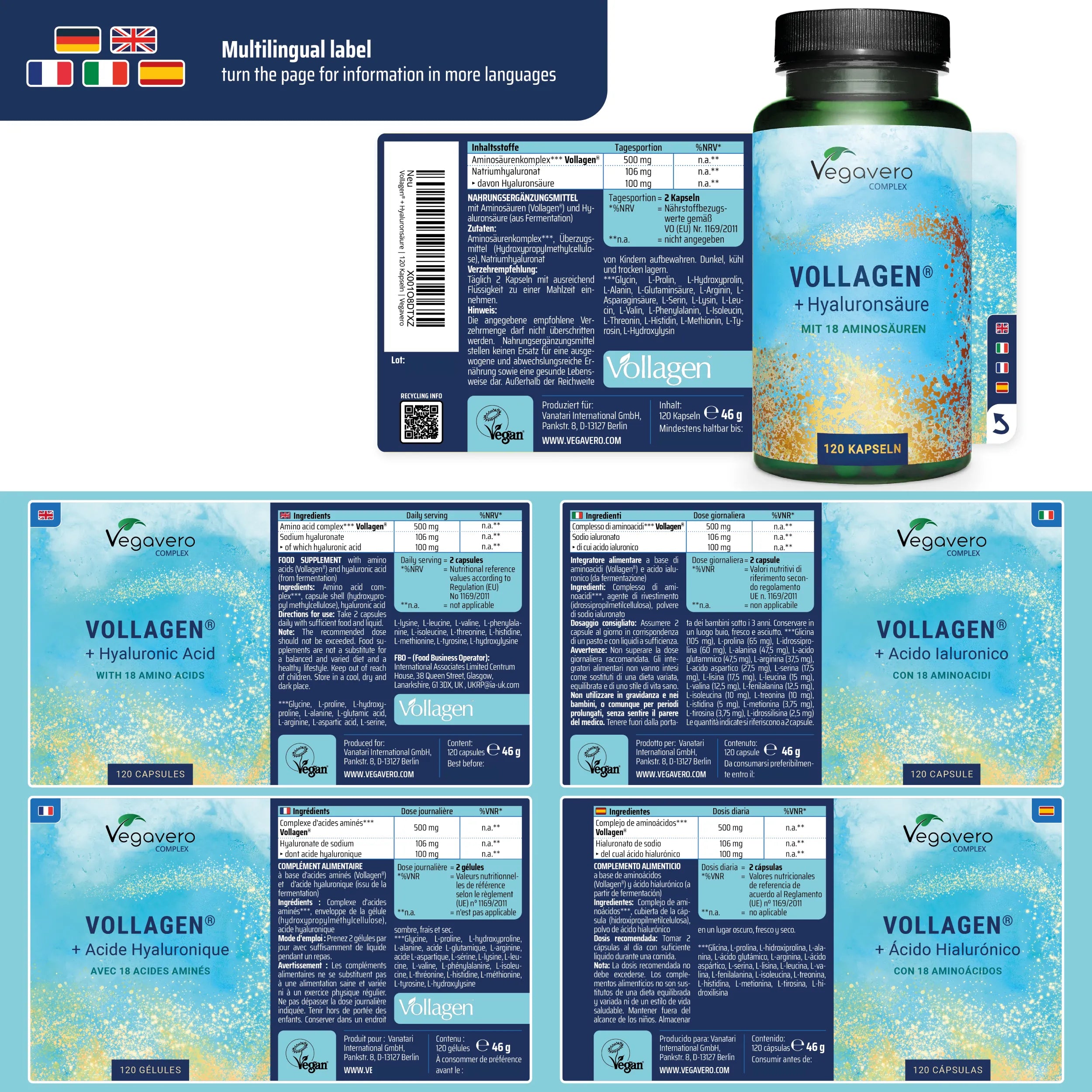 Vollagen + Acido Ialuronico Complex Capsule