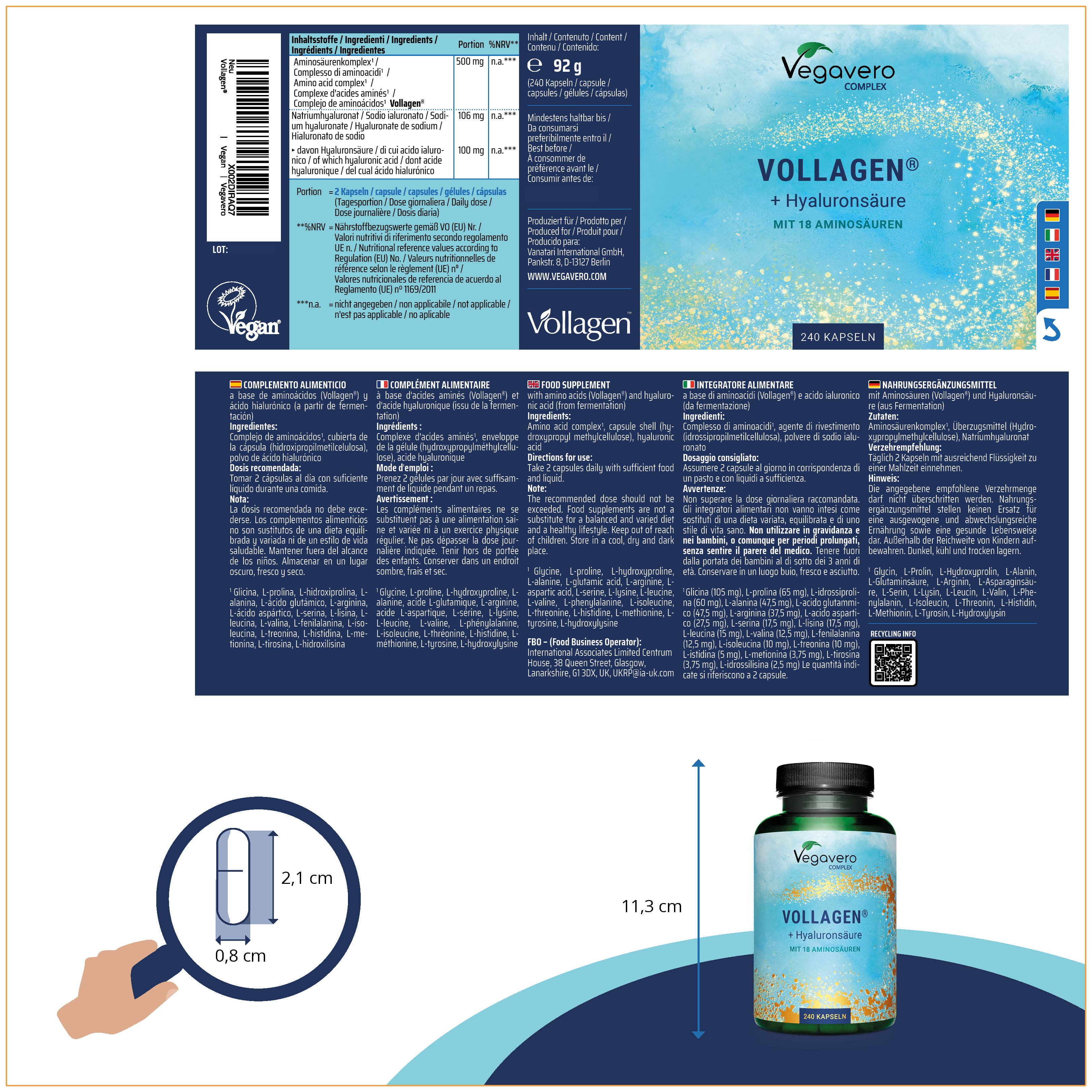 Vollagen + Acido Ialuronico Complex Capsule