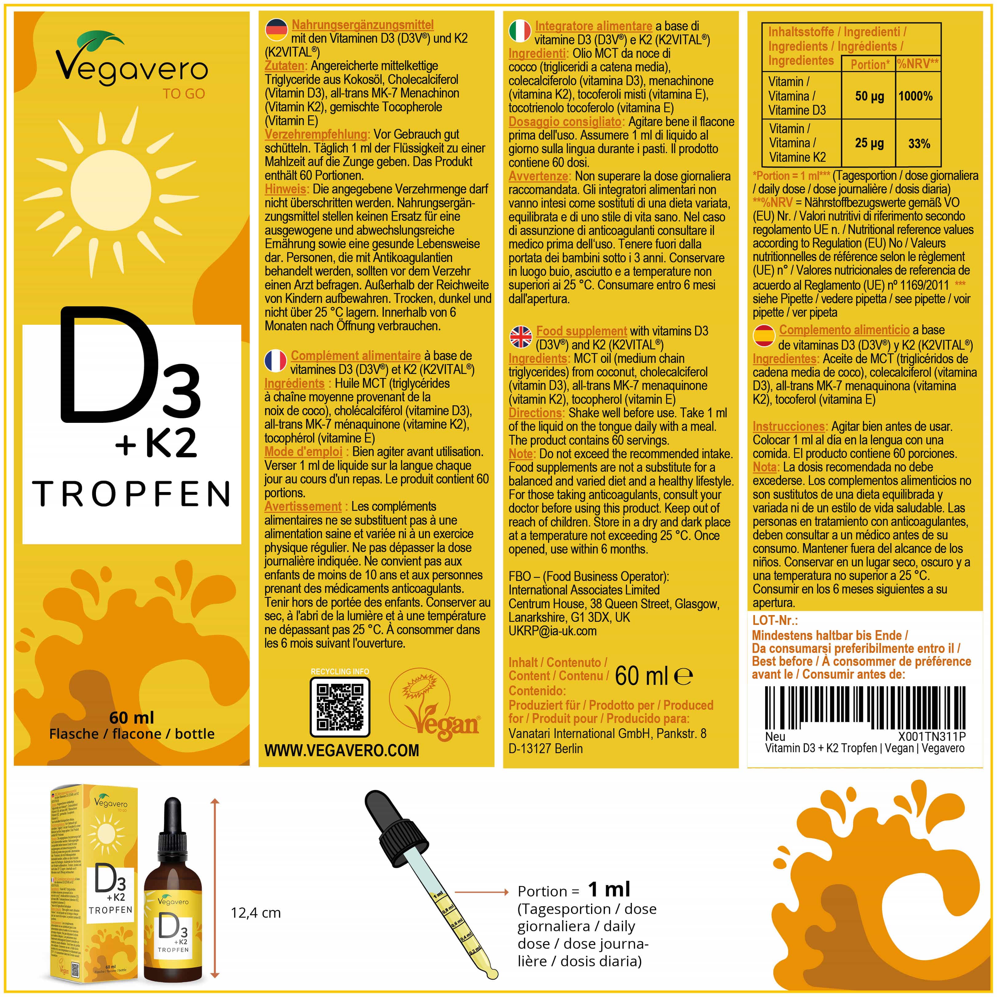 Vitamina D3 + K2 in Gocce