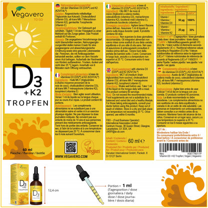 Vitamina D3 + K2 in Gocce
